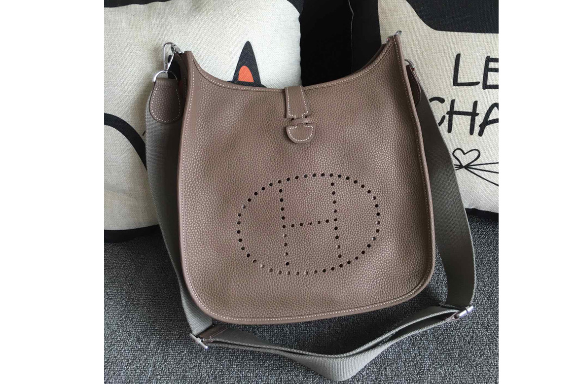 Hermes Evelyne 28 Bag in Grey Togo Leather