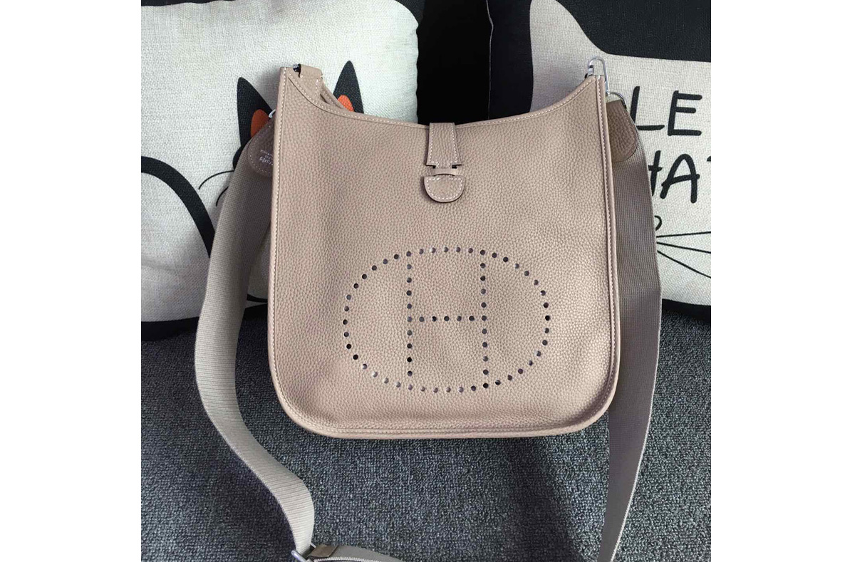 Hermes Evelyne 28 Bag in Light Grey Togo Leather