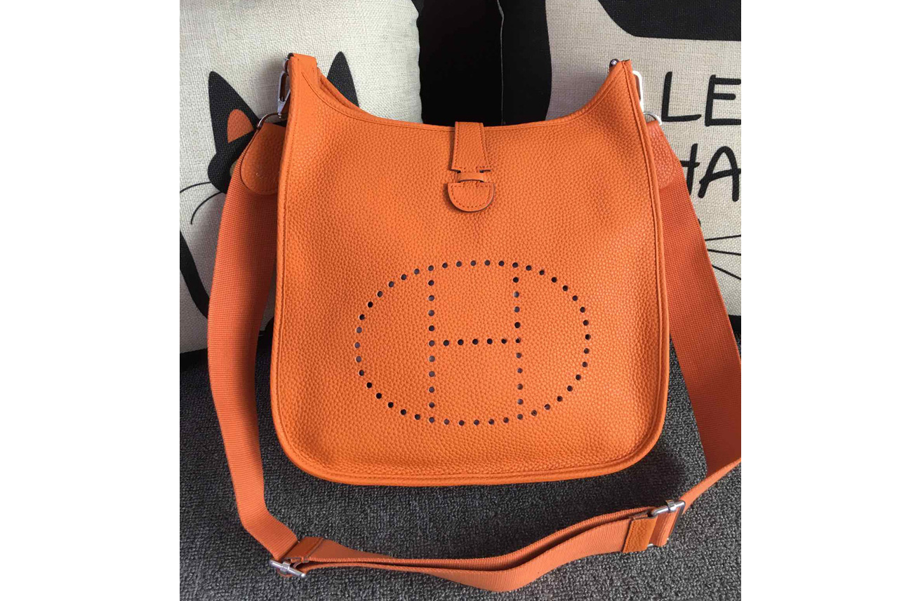 Hermes Evelyne 28 Bag in Orange Togo Leather