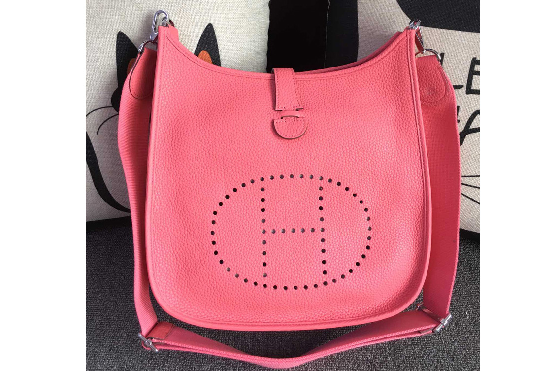 Hermes Evelyne 28 Bag in Pink Togo Leather