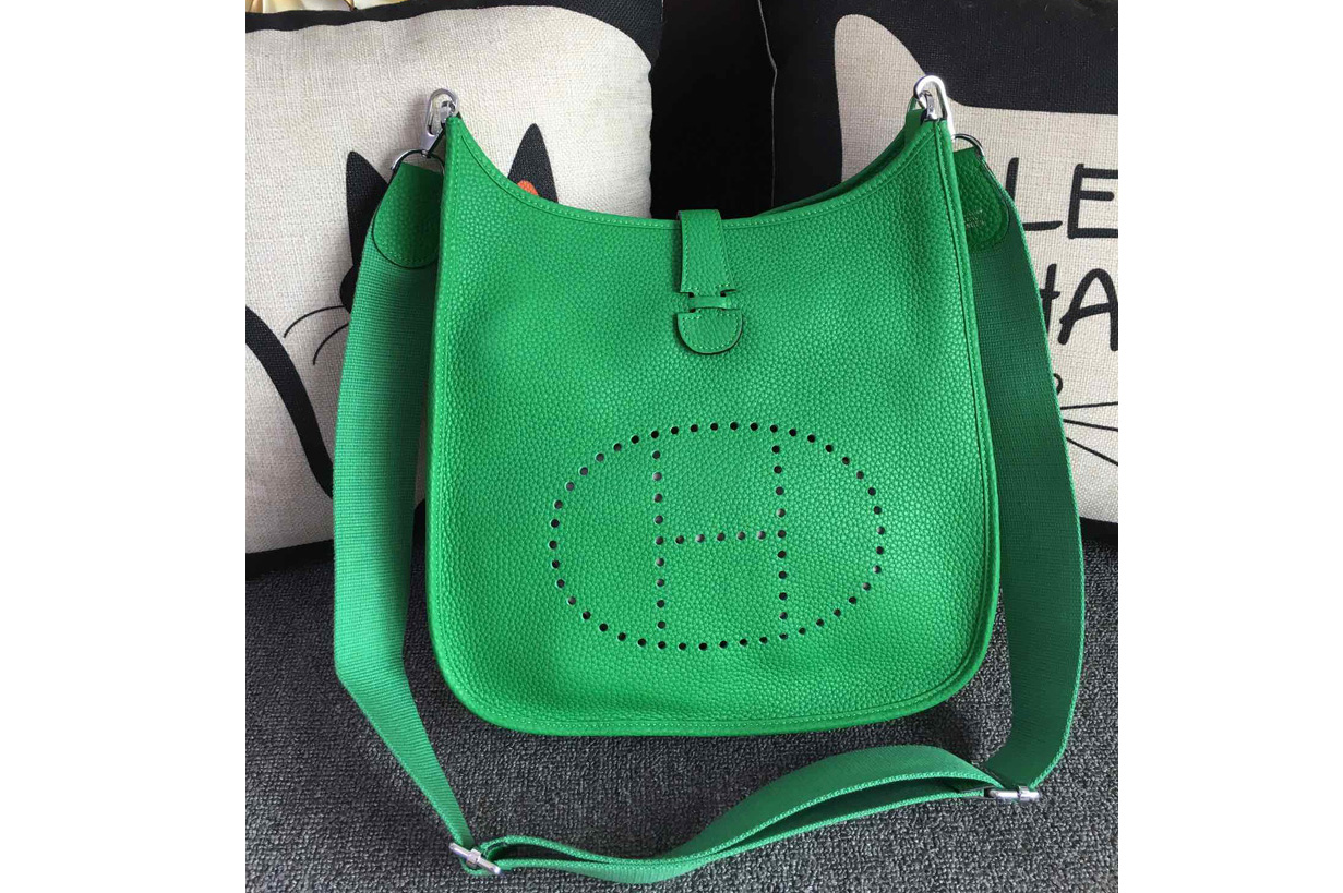 Hermes Evelyne 28 Bag in Green Togo Leather