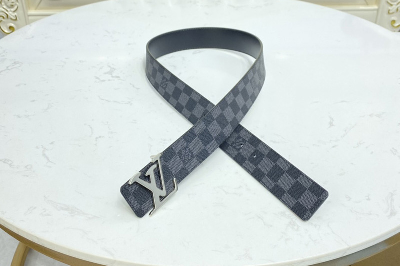Louis Vuitton M0213V LV Initiales 40MM Reversible belt in Damier Graphite canvas