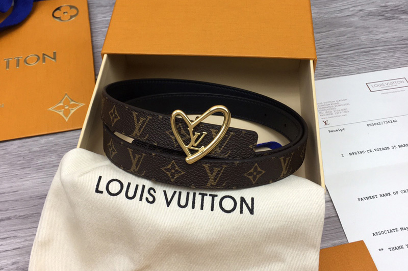 Louis Vuitton M0430X LV fall in love reversible 20mm belt in monogram canvas
