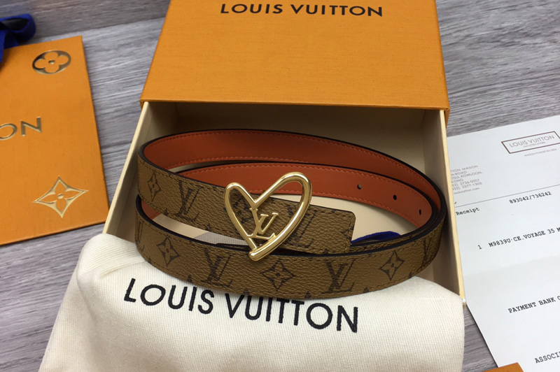 Louis Vuitton M0430X LV fall in love reversible 20mm belt in Monogram Reverse Canvas