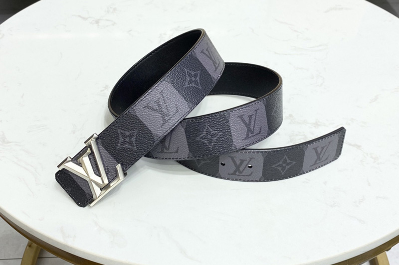 Louis Vuitton M0469V LV Pyramide Stripes 40mm reversible belt in Monogram Eclipse canvas/Calf leather
