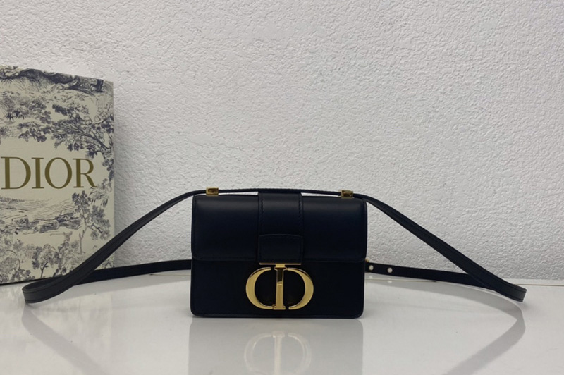 Christian Dior M1210 Dior 30 Montaigne mini bag in Black Box Calfskin