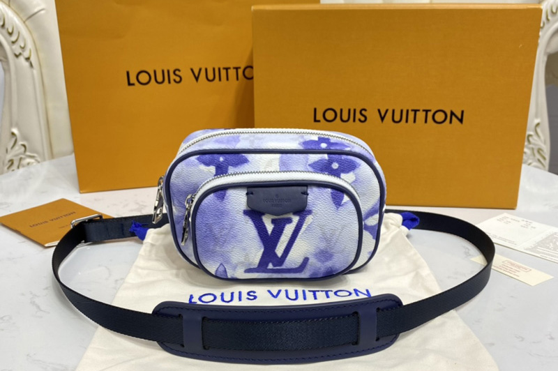 Louis Vuitton M45763 LV Outdoor Pouch in Monogram Watercolor Blue coated canvas