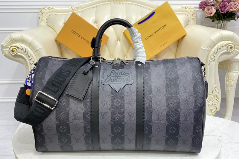 Louis Vuitton M40560 LV Keepall Bandoulière 50 bag in Monogram Eclipse Canvas
