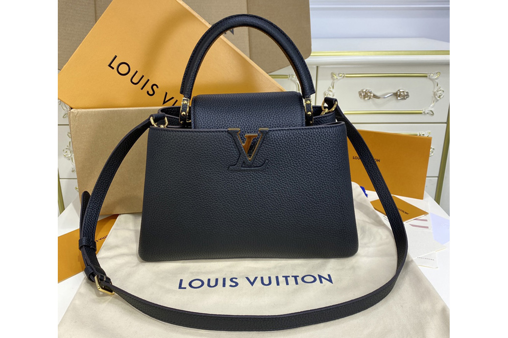 Louis Vuitton M42259 LV Capucines MM handbag in Black Taurillon leather