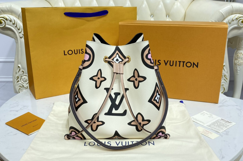 Louis Vuitton M45822 LV NéoNoé MM bucket bag in Cream Monogram coated canvas