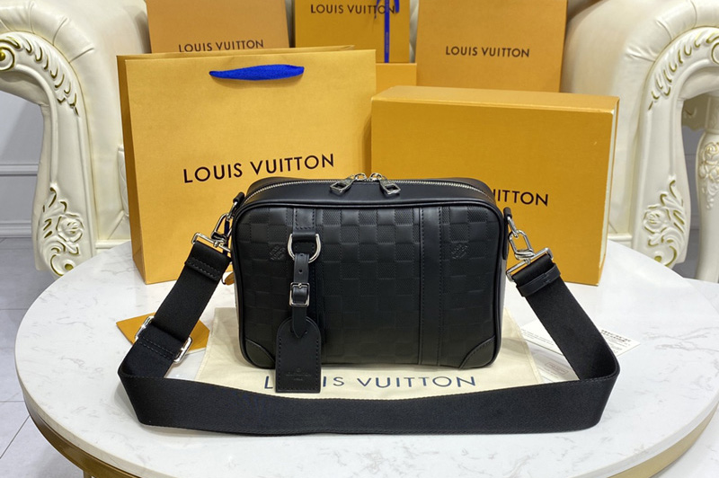 Louis Vuitton N45286 LV Sirius Messenger bag in Damier Infini Onyx cowhide leather