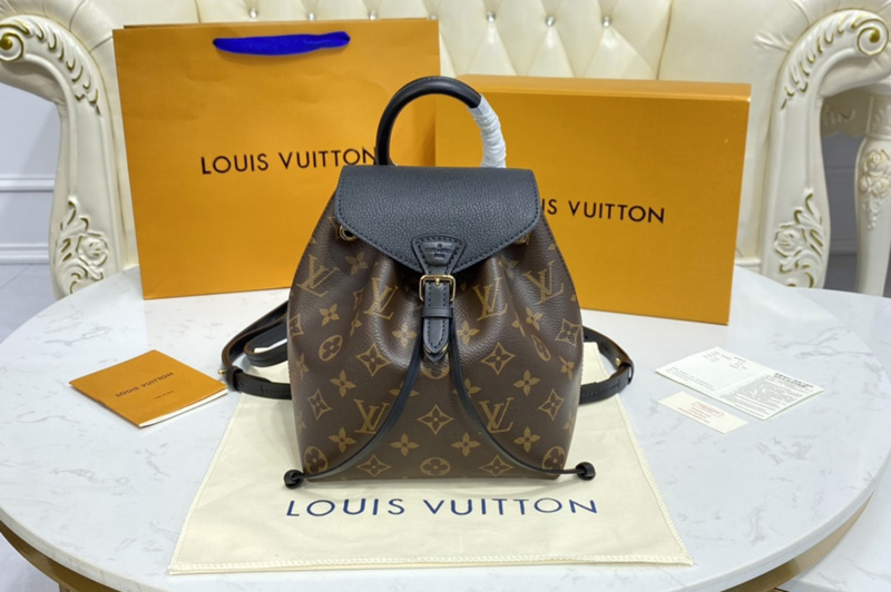 Louis Vuitton M45502 LV Montsouris BB backpack in Monogram canvas and cowhide leather