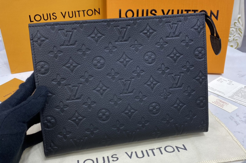 Louis Vuitton M45666 LV Poche Toilette 26 in Black Monogram Empreinte leather