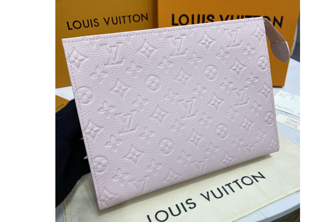 Louis Vuitton M45666 LV Poche Toilette 26 in Pink Monogram Empreinte leather