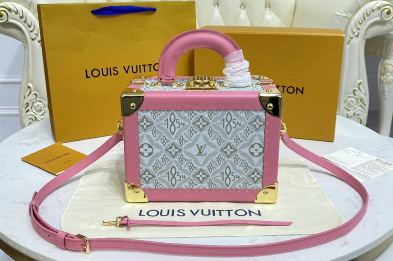 Louis Vuitton M45675 LV Valisette Tresor Boxes in Gray Jacquard Since 1854 Textile