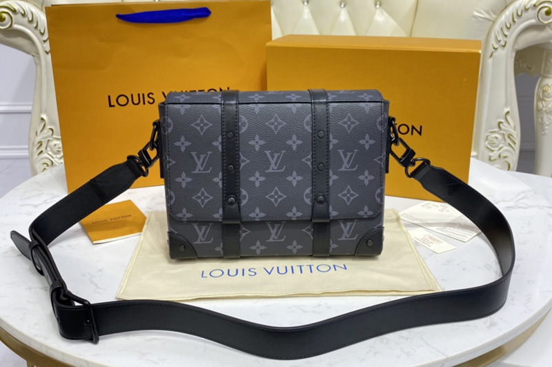 Louis Vuitton M45727 LV Trunk Messenger Bag in Monogram Eclipse coated canvas