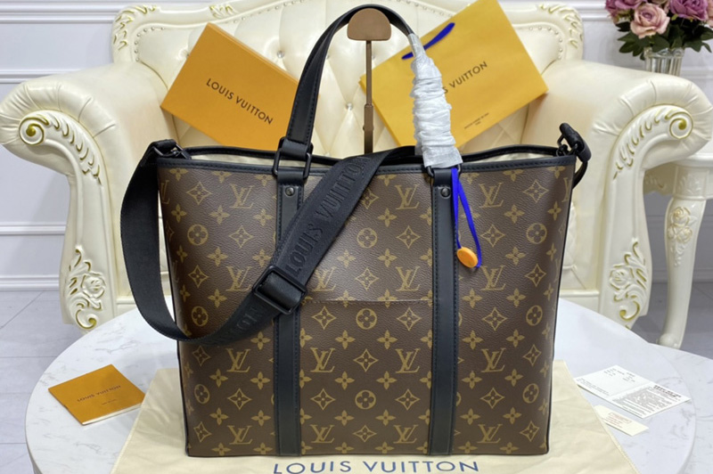 Louis Vuitton M45734 LV Week-End Tote PM Bag in Monogram Macassar canvas