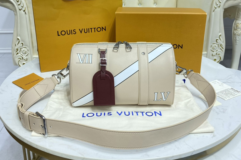 Louis Vuitton M45757 LV City Keepall Bag in Beige Calf Leather