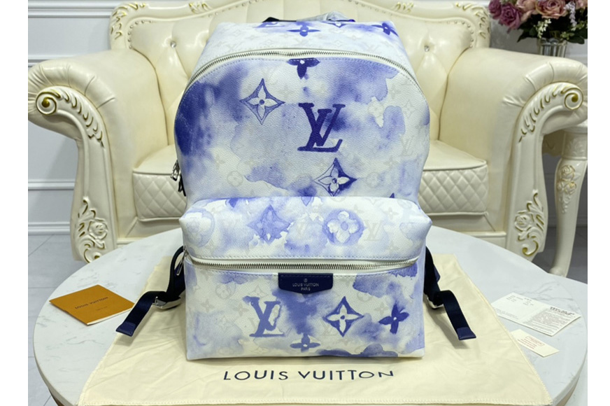 Louis Vuitton M45760 LV Discovery Backpack in Monogram Watercolor Blue coated canvas
