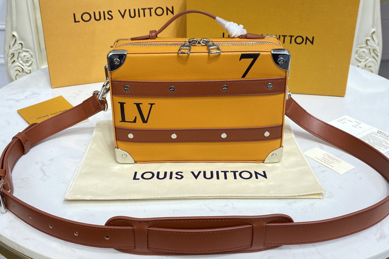 Louis Vuitton M45785 LV LVxNBA Handle Trunk bag in Orange Leather