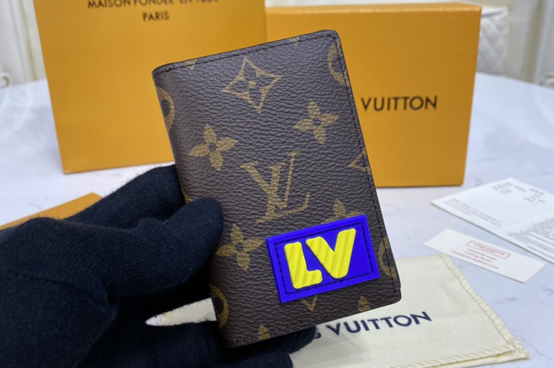 Louis Vuitton M45787 LV Pocket Organizer Wallet in Monogram coated canvas