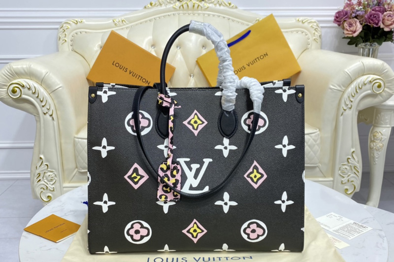 Louis Vuitton M45815 LV Onthego GM Bag in Black Monogram coated canvas