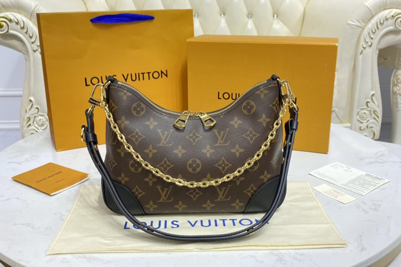Louis Vuitton M45831 LV Boulogne handbag in Monogram coated canvas With Black Leather