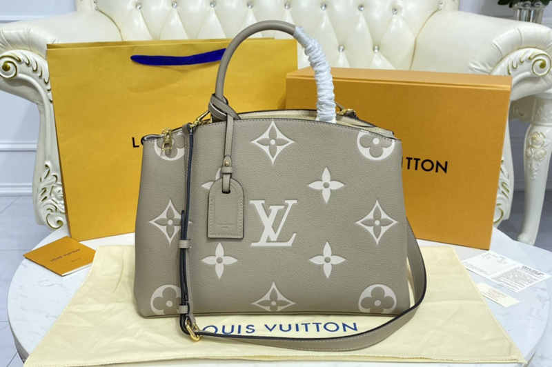 Louis Vuitton M45842 LV Grand Palais tote bag in Grey/Beige Monogram Empreinte Leather