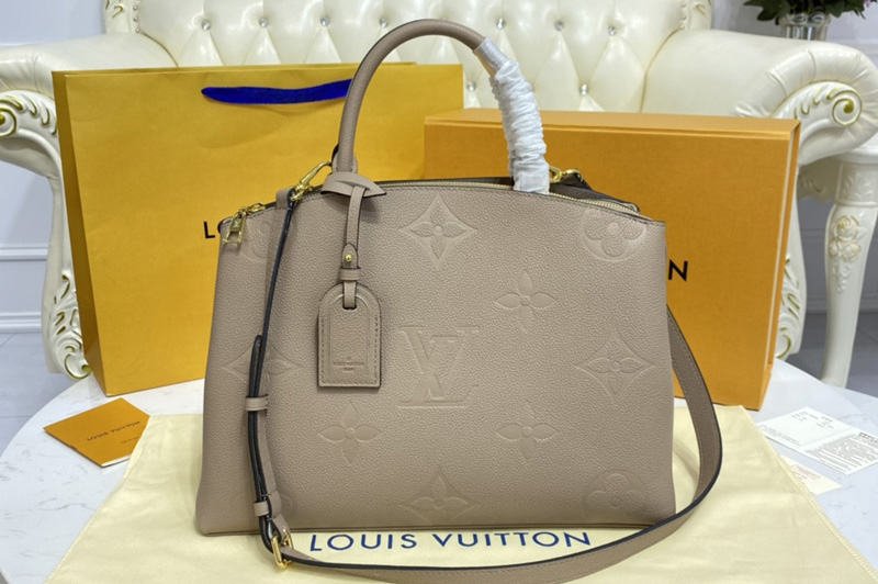 Louis Vuitton M45833 LV Grand Palais tote bag in Tourterelle Gray Monogram Empreinte Leather