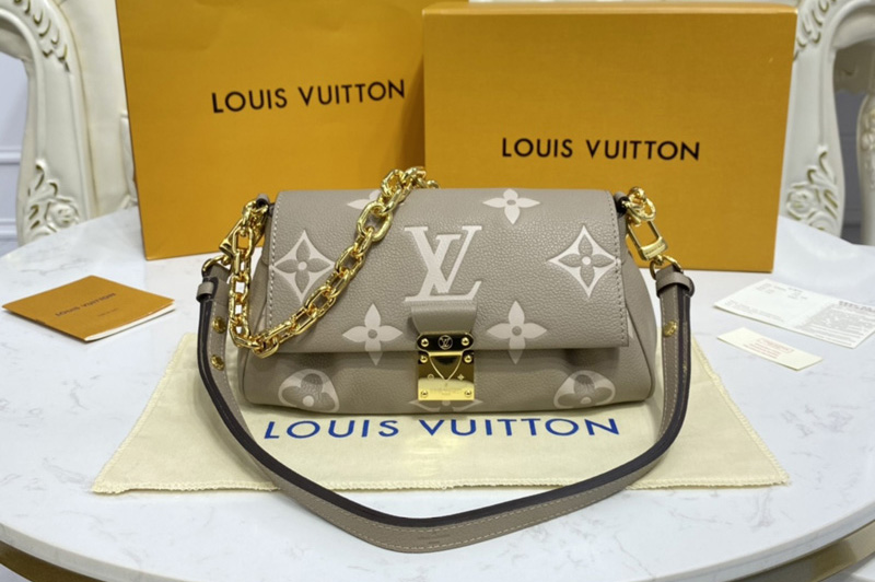 Louis Vuitton M45836 LV Favorite shoudler bag in Tourterelle Gray/Cream Monogram Empreinte Leather