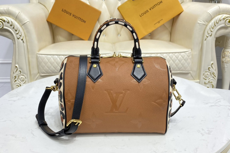 Louis Vuitton M45840 LV Speedy Bandoulière 25 handbag in Caramel Monogram Empreinte leather