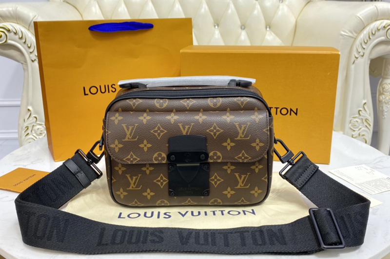 Louis Vuitton M45806 LV S Lock Messenger Bag in Monogram Macassar canvas