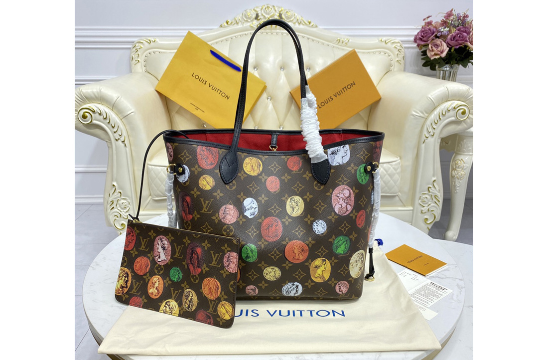 Louis Vuitton M45923 LV Neverfull MM tote Bag in Monogram Cameo printed canvas