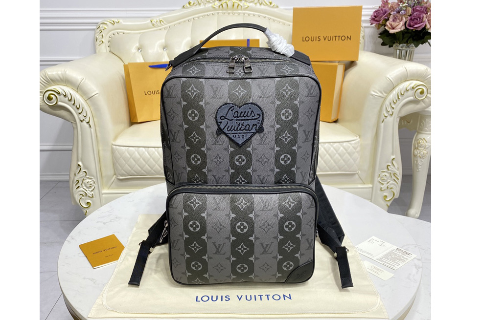 Louis Vuitton M45962 LV Utilitary Backpack in Monogram Stripes Eclipse coated canvas