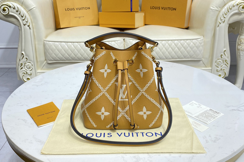 Louis Vuitton M46029 LV NeoNoe bucket bag in Brown/Beige Monogram Empreinte Leather