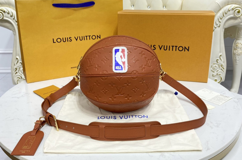 Louis Vuitton M57974 LV Ball in Basket bag in Brown Ball Grain leather