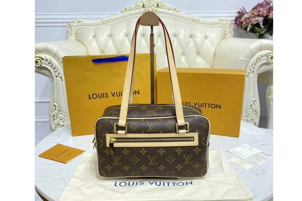 Louis Vuitton M51182 Cite MM Shoulder Bag in Monogram Canvas