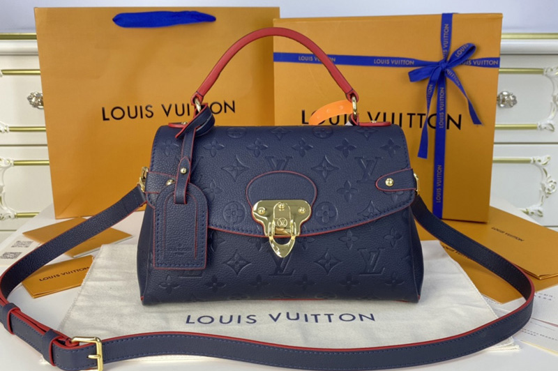 Louis Vuitton M53941 LV Georges BB bag in Navy Blue embossed Monogram Empreinte leather