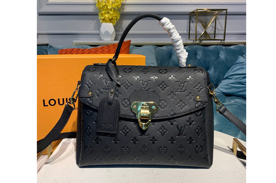 Louis Vuitton M53944 LV Georges MM Bag in Black Monogram Empreinte leather