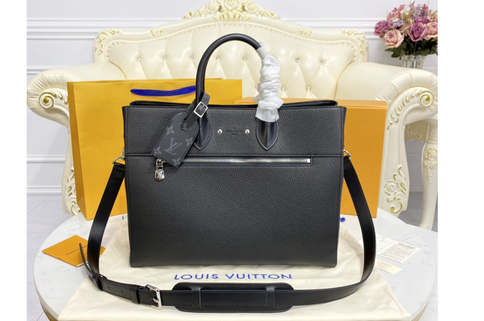 Louis Vuitton M55732 LV Cabas Business bag in Black Taurillon cowhide leather