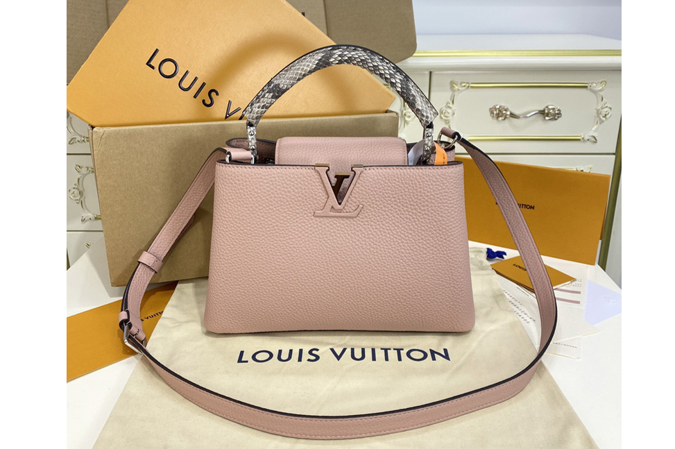 Louis Vuitton N98477 LV Capucines Mini handbag in Pink Taurillon leather