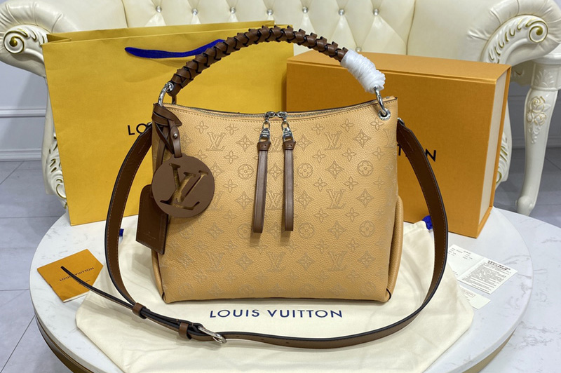 Louis Vuitton M56073 LV Beaubourg Hobo MM bag in Brown Mahina calf leather