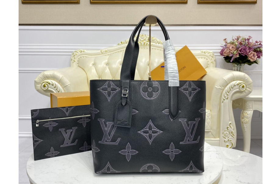 Louis Vuitton M57290 LV Cabas Voyage tote Bag in Taurillon Shadow leather