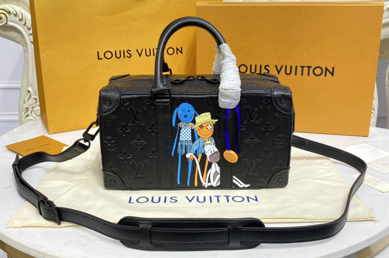 Louis Vuitton M57410 LV Speedy Soft Trunk bag in Black Taurillon Monogram leather