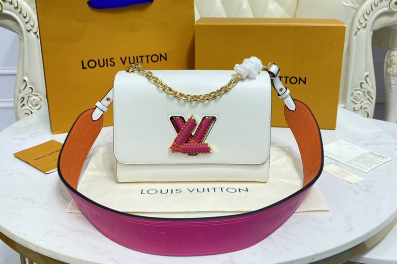 Louis Vuitton M57666 LV Twist MM handbag in White Epi leather