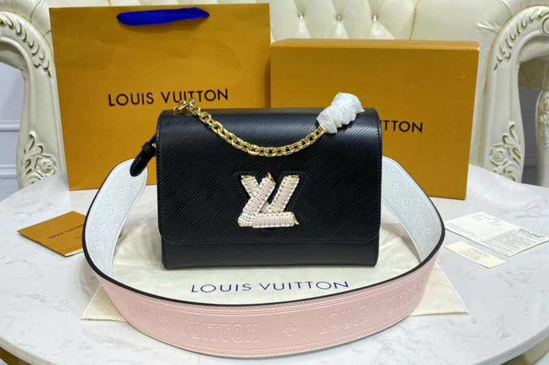 Louis Vuitton M57667 LV Twist MM handbag in Black Epi leather