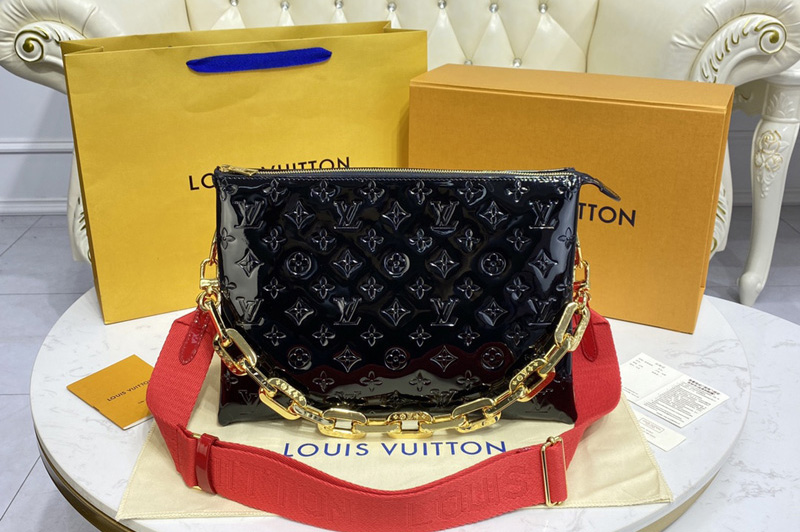 Louis Vuitton M57783 LV Coussin MM handbag in Black Monogram Vernis