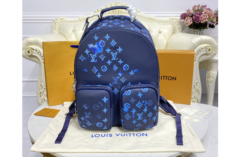 Louis Vuitton M57841 LV Multipocket Backpack in Ink Watercolor Monogram motif