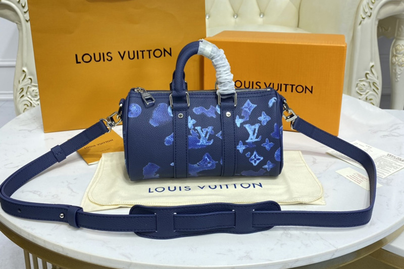 Louis Vuitton M57844 LV Keepall XS bag in Ink Watercolor Monogram motif