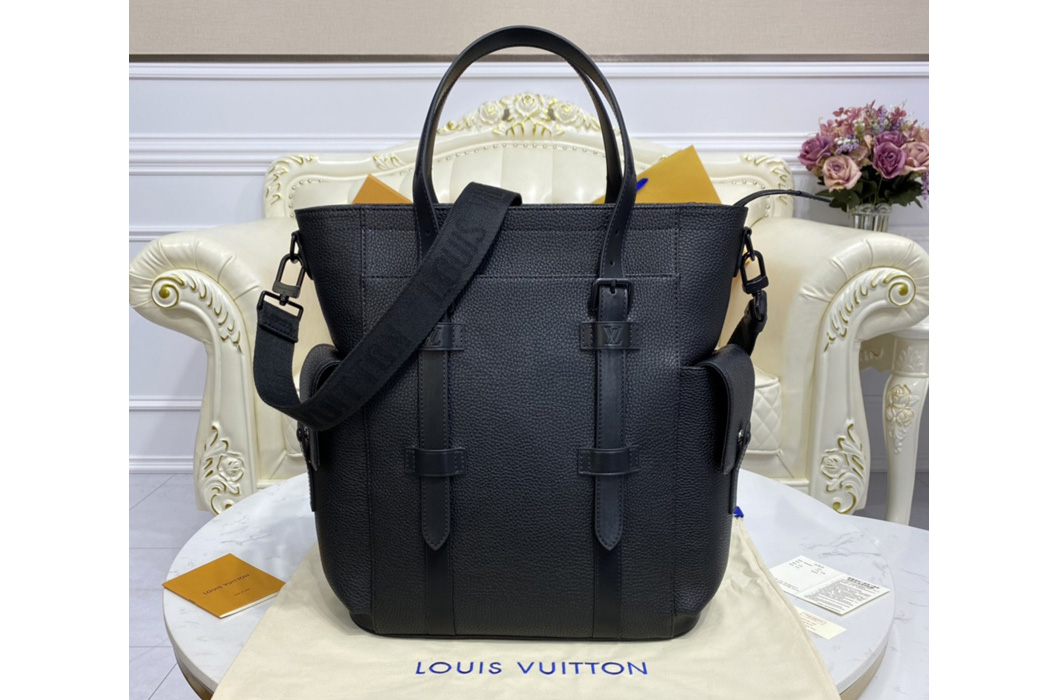 Louis Vuitton M58479 LV Christopher backpack in Black Taurillon leather
